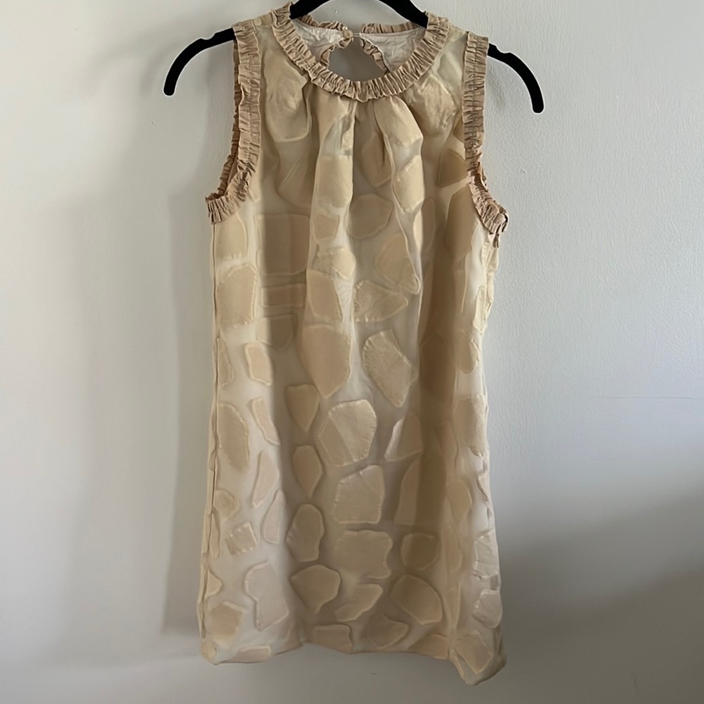 An Original Milly of New York Gold Giraffe Print Silk Dress